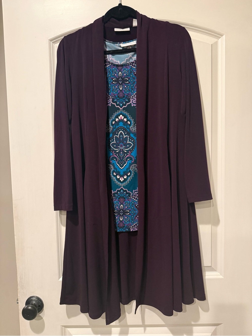 Susan Graver Purple Teal Paisley Tank and Jacket